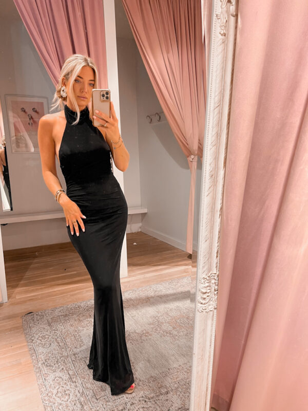 ALBA CHIFFON DRESS - BLACK