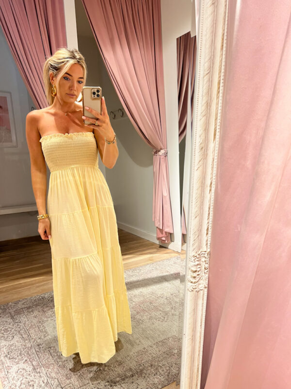 LIVIA STRAPLESS DRESS - YELLOW