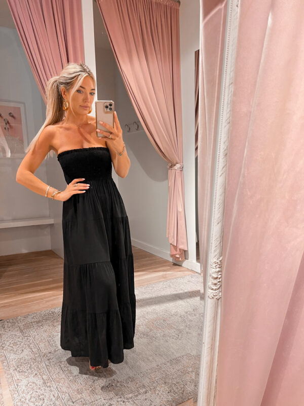 LIVIA STRAPLESS DRESS - BLACK
