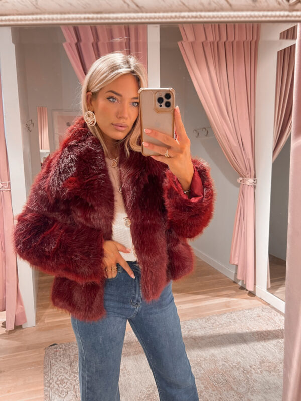 FURRY JACKET LOLA - BORDO
