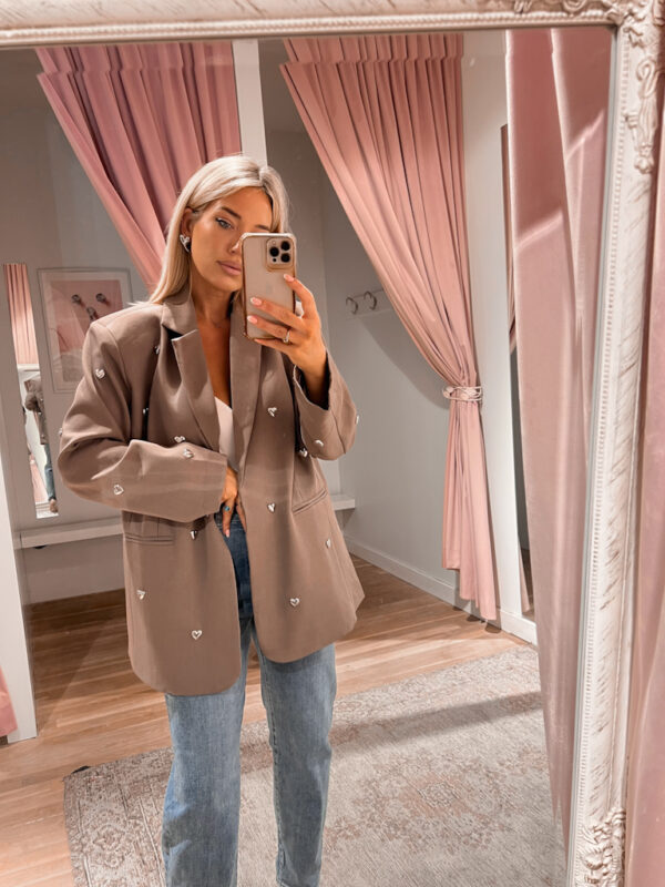 LUXE HEART BLAZER - TAUPE