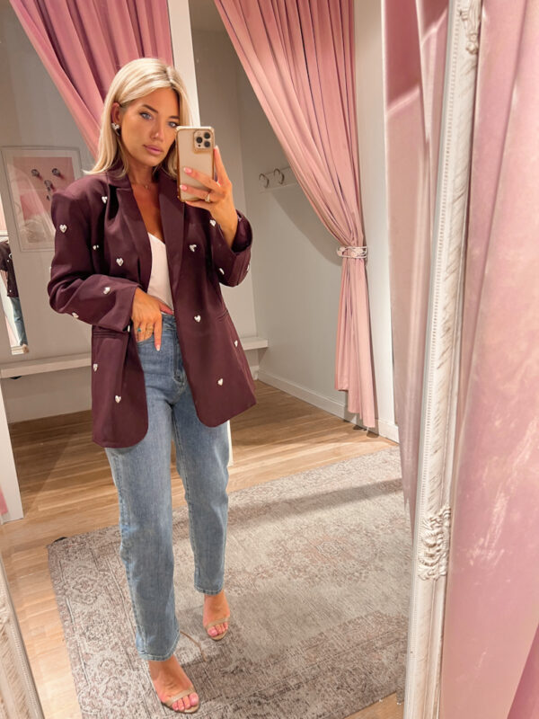 LUXE HEART BLAZER - BORDO - Afbeelding 2