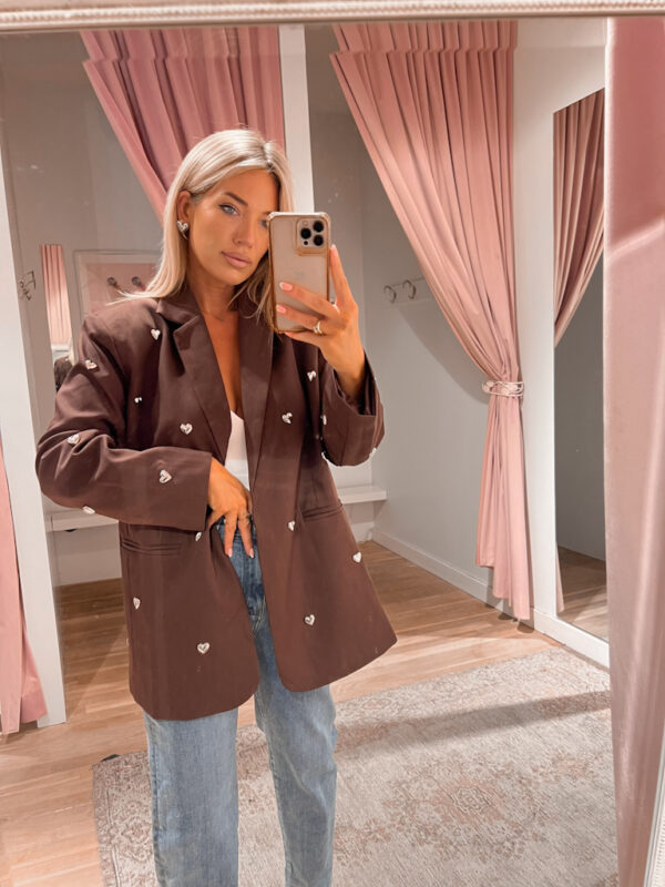 LUXE HEART BLAZER - CHOCO - Afbeelding 2