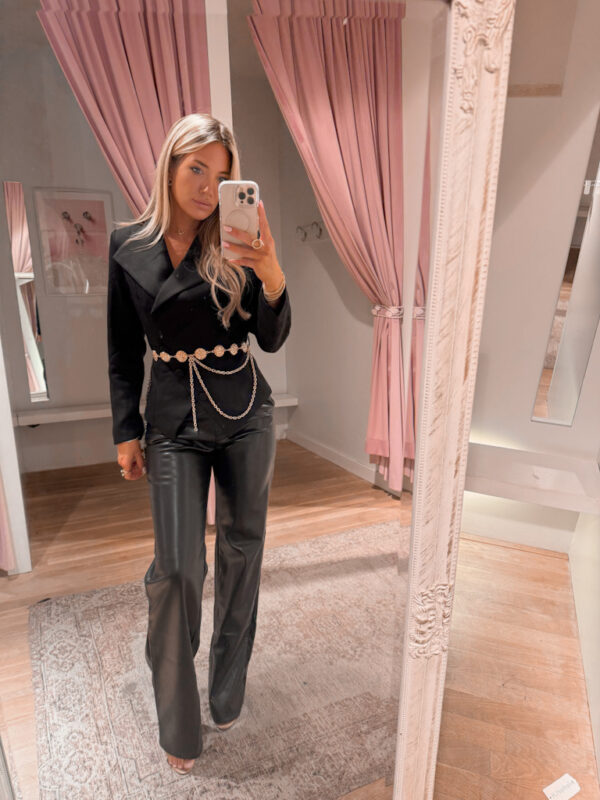 LUXE CHAIN BLAZER- BLACK