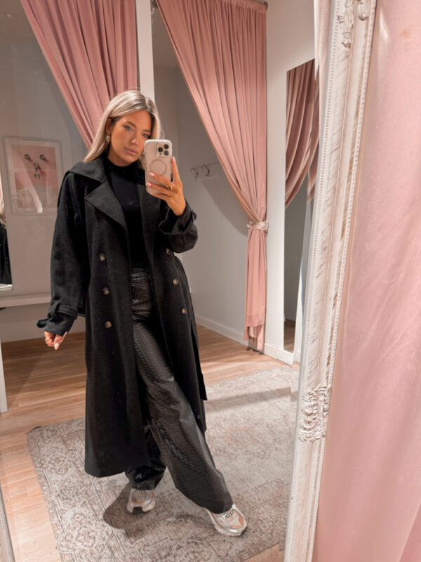 SOFT TRENCHCOAT -BLACK