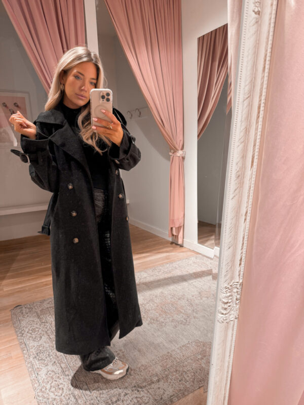 SOFT TRENCHCOAT -BLACK - Afbeelding 3