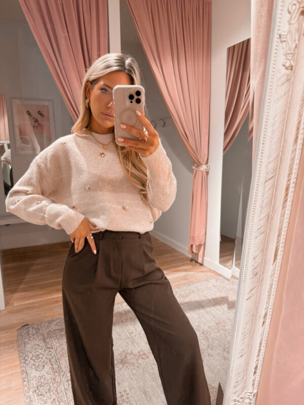 GOLDEN HEART SWEATER - CREME
