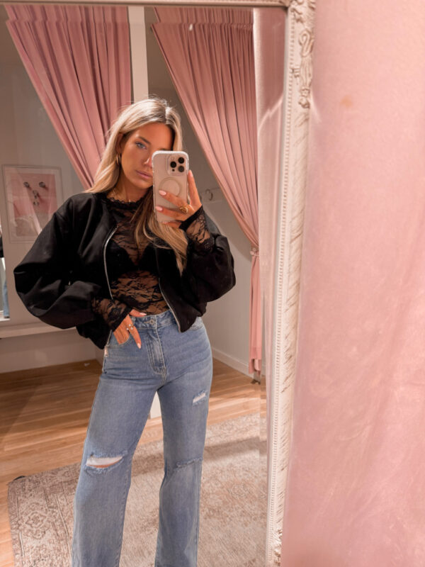 SUEDINE BOMBER- BLACK