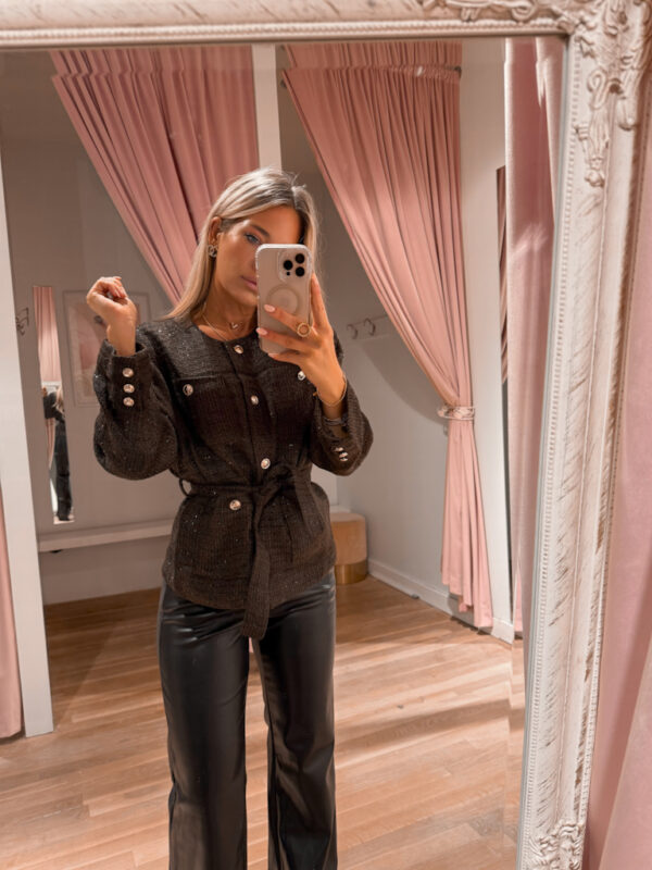 TAILLE TWEED BLAZER - CHOCO - Afbeelding 2