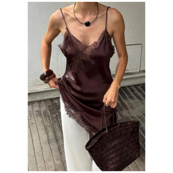 LACE DRESS BROWN - Afbeelding 3