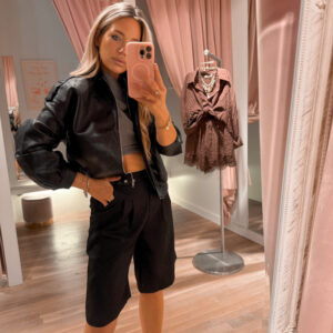 Vegan leather jacket - black