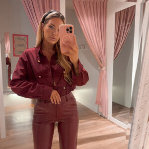 Gold button blouse - bordo
