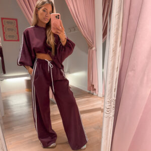 Comfy stripe set - plum