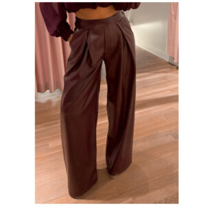 Vegan leather pants - plooi bordo