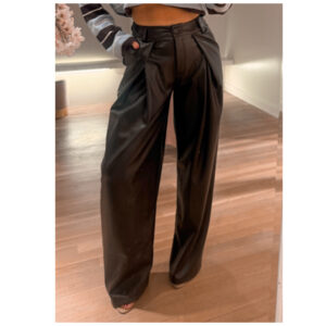 Harper vegan leather pants - choco