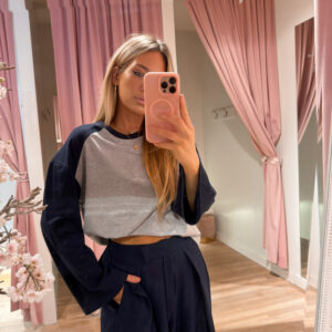 Hailey contrast tee - navy