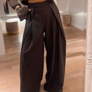 The wide leg pantalon- choco -extra tall