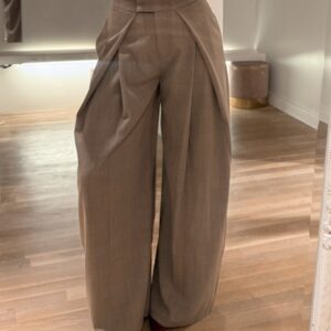Checked wide pantalon