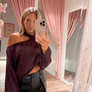 Femme choker tee - plum