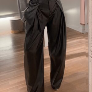 Vogue vegan leather pants - black