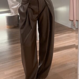 Vogue vegan leather pants - brown