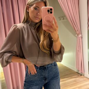 Chiffon blouse - taupe