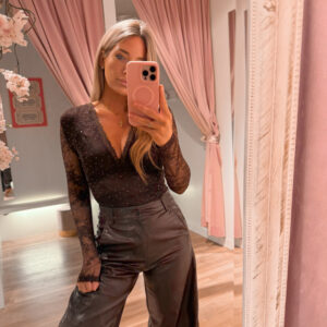 Lacey mesh body - brown