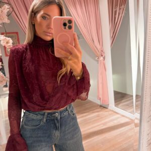 Lace affair top - bordo