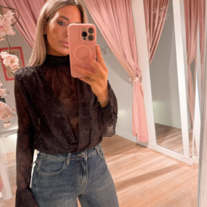 Lace affair top - brown