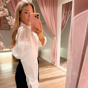 Diamond fringe blouse - white