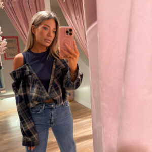 Miley cut out blouse - navy