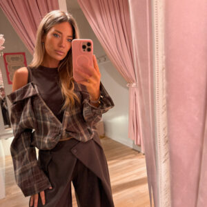Miley cut out blouse - brown