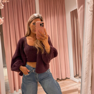 Fluffy twin set - plum