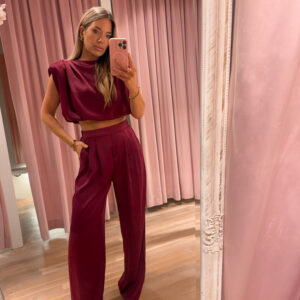 Satin love set - bordo