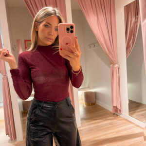 Mesh sparkle body - bordo