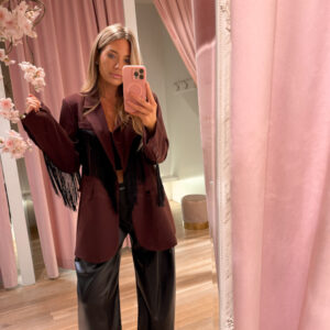 Rebel fringe blazer - bordo
